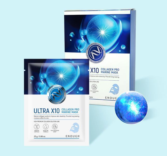 Тканинна маска з морським колагеном Enough Ultra X10 Collagen Pro Marine Mask 25 мл фото
