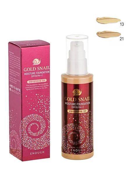 Тональный крем для лица с муцином улитка Enough Gold Snail Moisture Foundation 100 мл тонн 13 фото